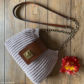 Materialkit till handväska med vridlås, beige