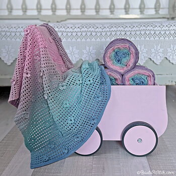 YarnCake till Blommande gallerfilt till baby  