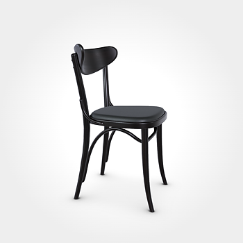 TON Tribecca mörkbrun (Wenge), svart lädersits