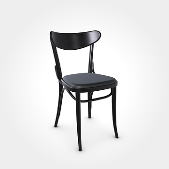 TON Tribecca mörkbrun (Wenge), svart lädersits