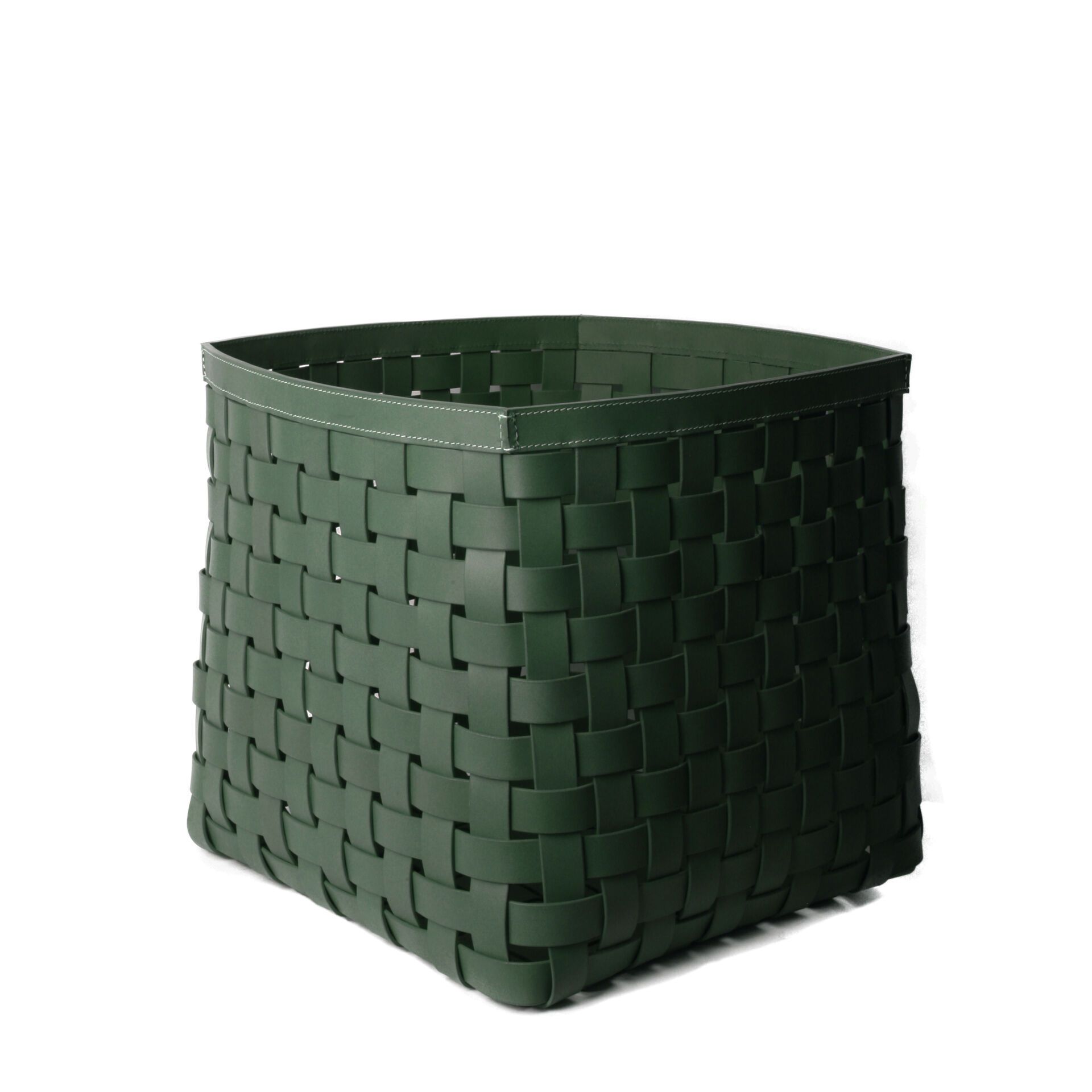 Flätad korg i läder Extra Large - 5