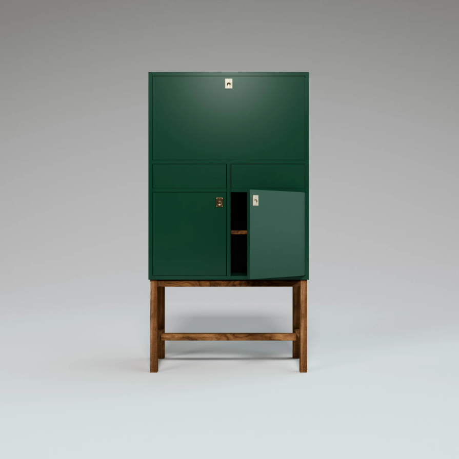  The Drinks Cabinet Forest Green, with handles - 3