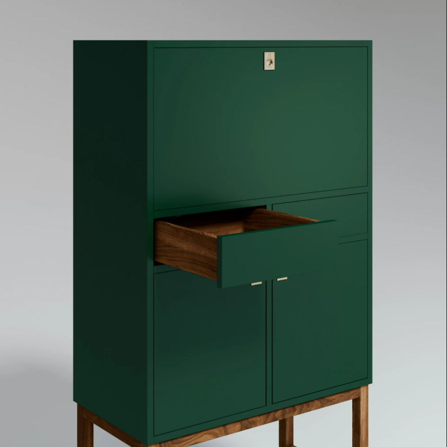  The Drinks Cabinet Forest Green, with handles - 4