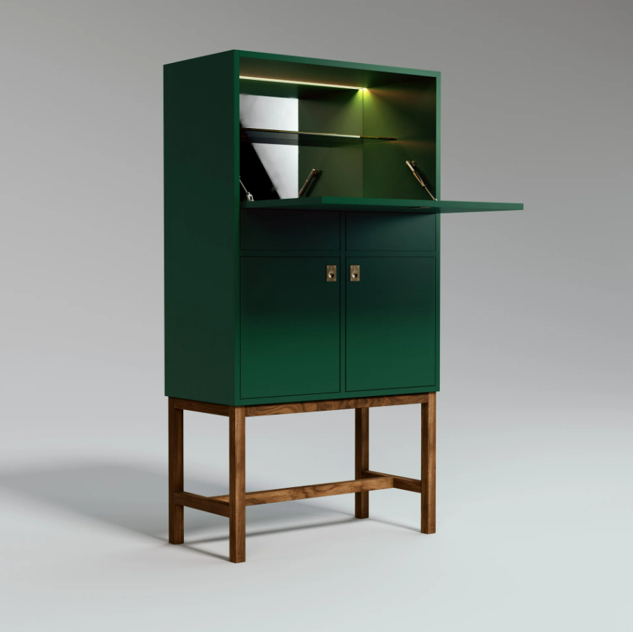  The Drinks Cabinet Forest Green, with handles - 2