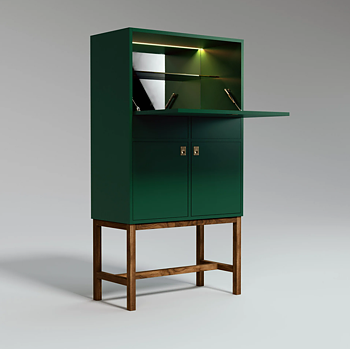  The Drinks Cabinet Forest Green, with handles