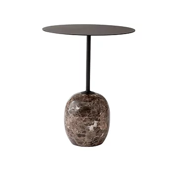 Lato sidobord LN8, Black/Emparador Marble, Ø40cm
