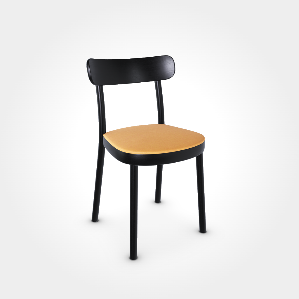 TON Stol  La Zitta mörkbrun (Wenge) med ljus cognacsfärgad skinnsits
