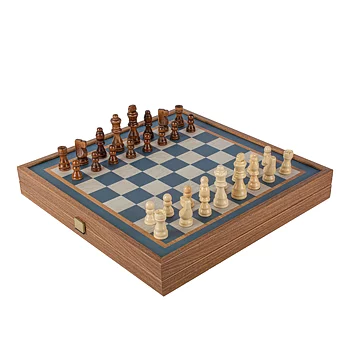 Chess/Backgammon turkos/valnöt 41 x 41cm