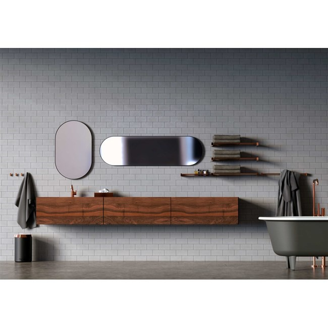 Spegel matt svart - oval 100x60 cm - 5