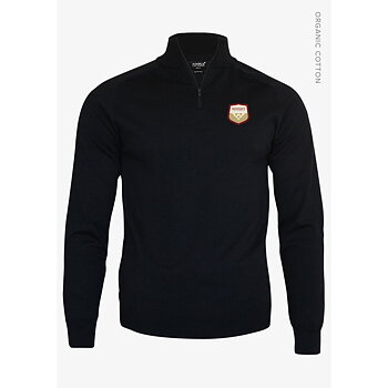 Whiskeykalendern 1/4 Zip Stickad Svart 