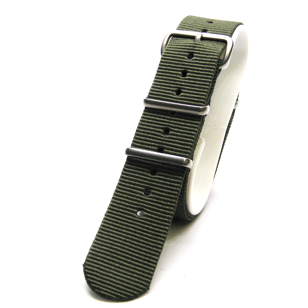 22 mm NATO-band, olivfärgat.