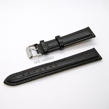 Mörkbrunt 18 mm armband av kalvläder.