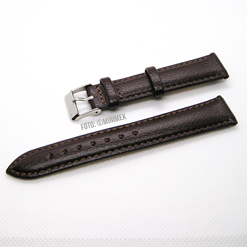 Brunt 18 mm armband av kalvläder.