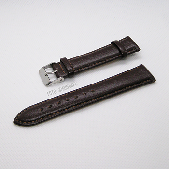 Brunt 20 mm armband av kalvläder.