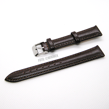 Brunt 16 mm armband av kalvläder.