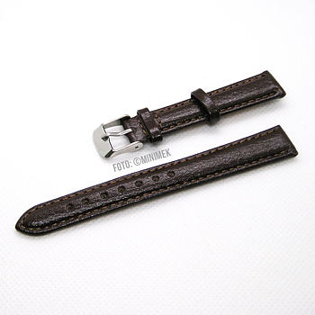 Brunt 14 mm armband av kalvläder.