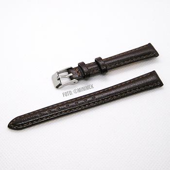 Brunt 12 mm armband av kalvläder.