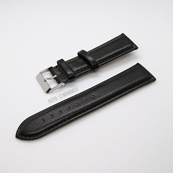 Mörkbrunt 22 mm armband av kalvläder.