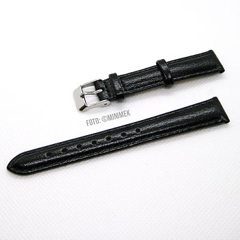 Svart 14 mm armband av kalvläder.