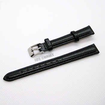 Svart 12 mm armband av kalvläder.