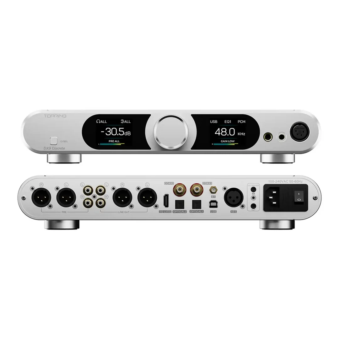 Topping DX9 Discrete vinkelvy med glastopp och dubbla displayer
