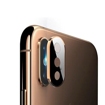 Metall Bumper och Linsskydd i Härdat Glas för iPhone XS Max - Guld