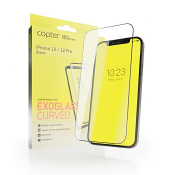 Copter Exoglass Curved Frame för iPhone 12 Pro & iPhone 12 6.1" - Svart