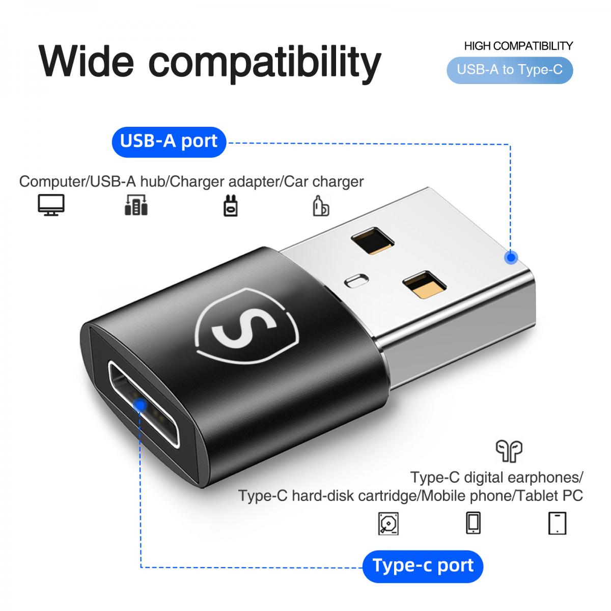SiGN USB-C till USB-A Adapter, 2-pack - 7