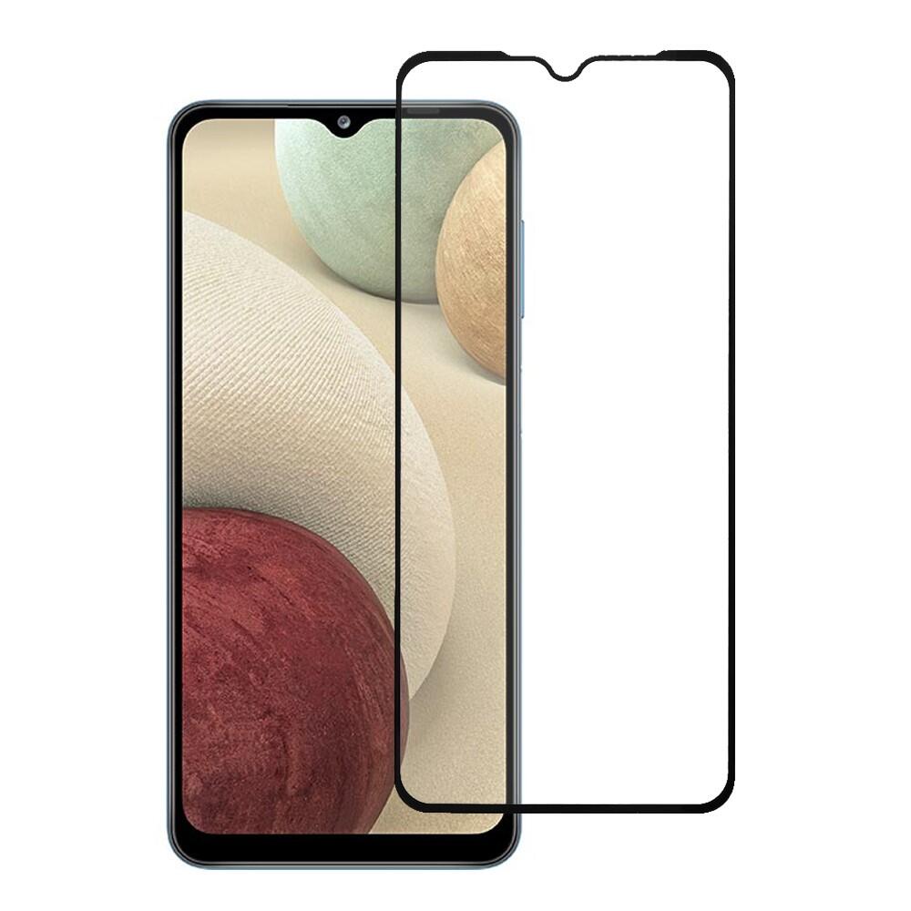 Heltäckande Skärmskydd Härdat Glas för Samsung Galaxy A12/A32 - Svart (yttre ram)