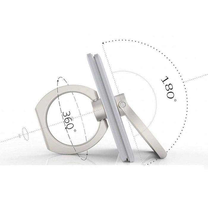 Telefonring Hållare Mount 360 ° Rotation Till Mobiler/Surfplattor Universal - Silver - 2