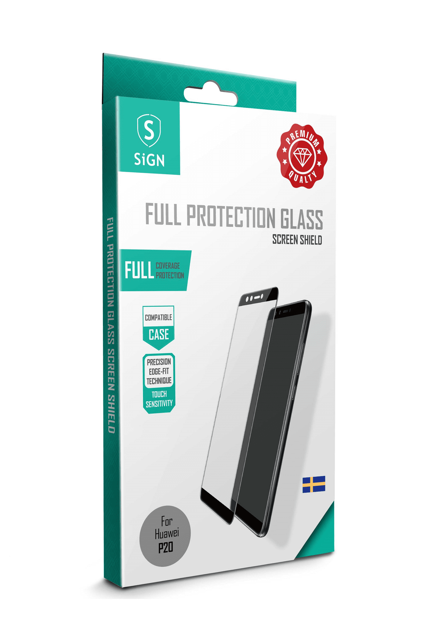 SiGN Heltäckande Skärmskydd i Härdat Glas för Huawei P20 - Svart - 3