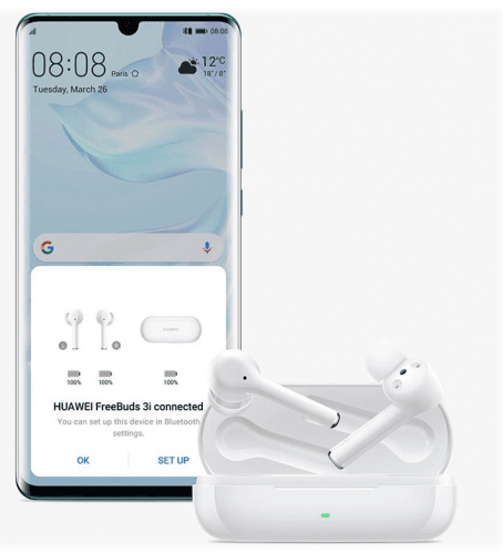 Original Huawei FreeBuds 3i True Trådlösa Hörlurar - Ceramic White - 4