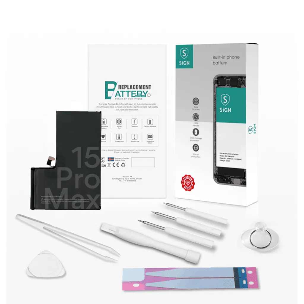 Komplett Kit för Batteribyte - iPhone 15 Pro Max