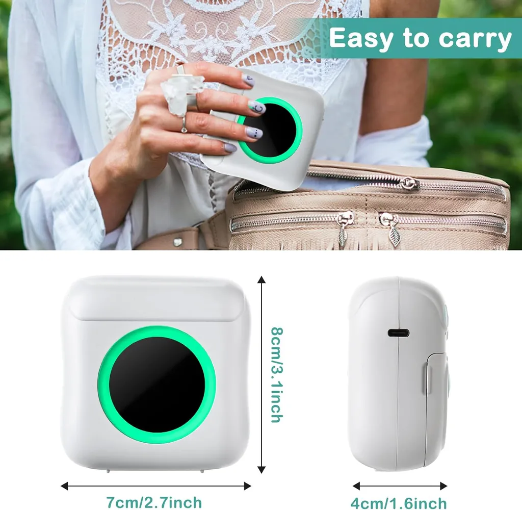 SiGN Miniskrivare Bluetooth 200 dpi Label Printer med en rulle - Vit - 9