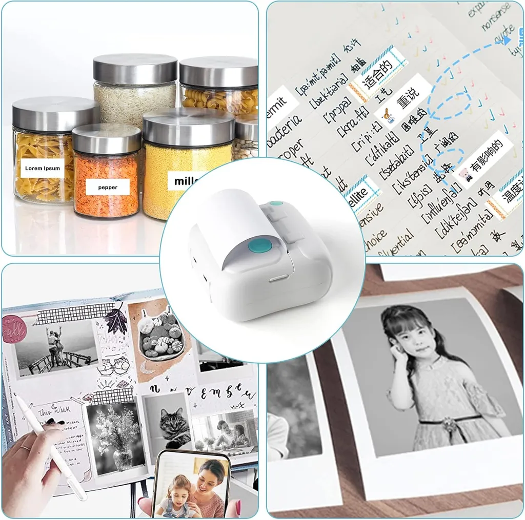 SiGN Miniskrivare Bluetooth 200 dpi Label Printer med en rulle - Vit - 11