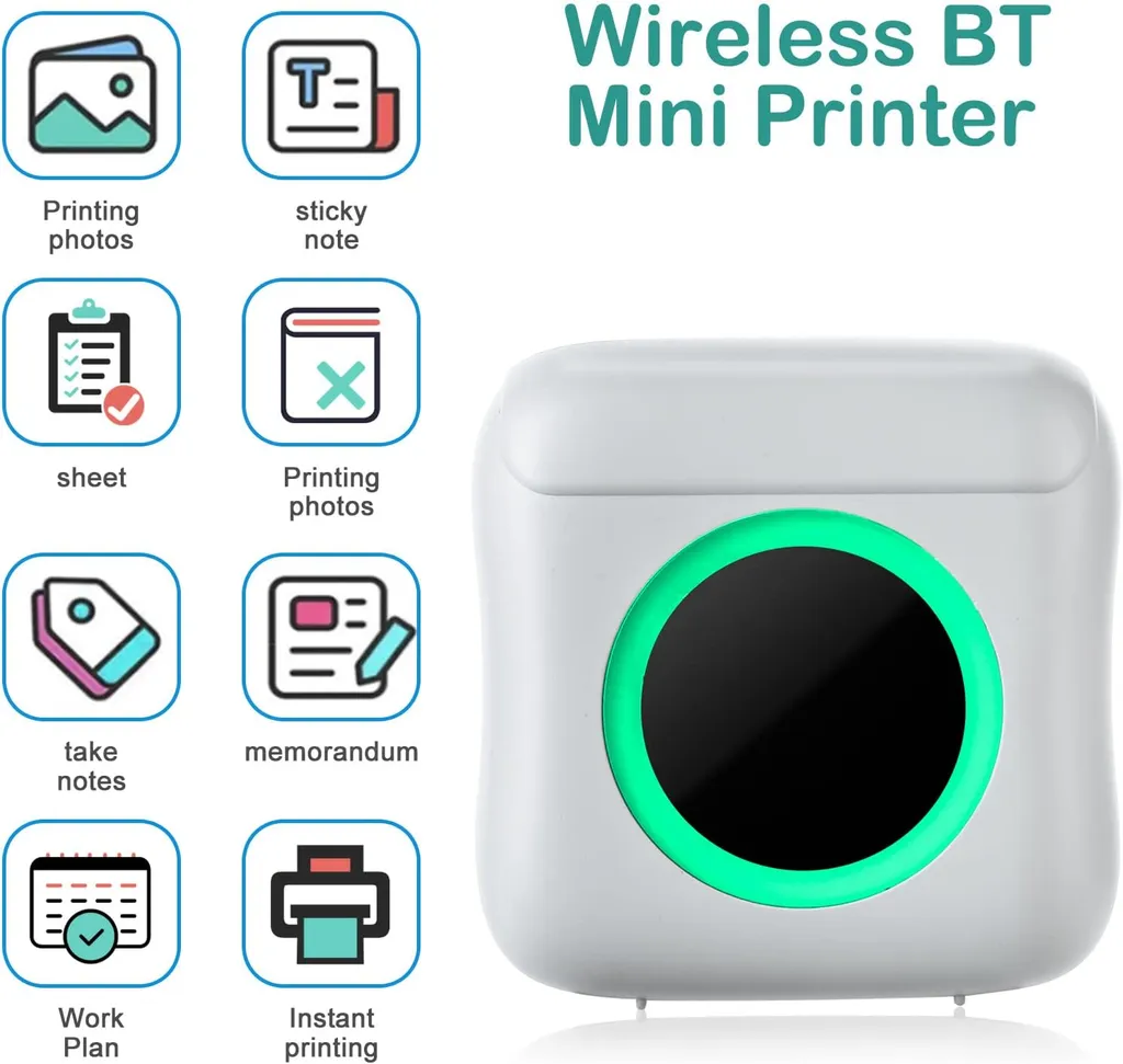 SiGN Miniskrivare Bluetooth 200 dpi Label Printer med en rulle - Vit - 4
