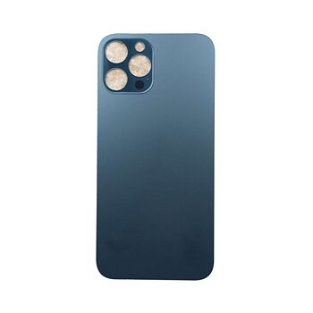 iPhone 12 Pro Max Baksida Glas med Självhäftande tejp - Blå
