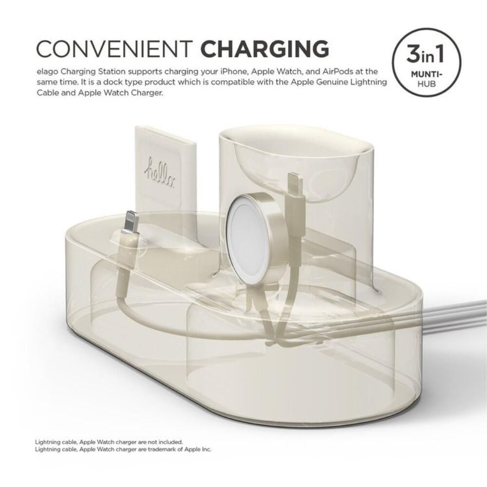 SiGN 3-in-1 Laddställ för iPhone, AirPods & Apple Watch - Beige - 3