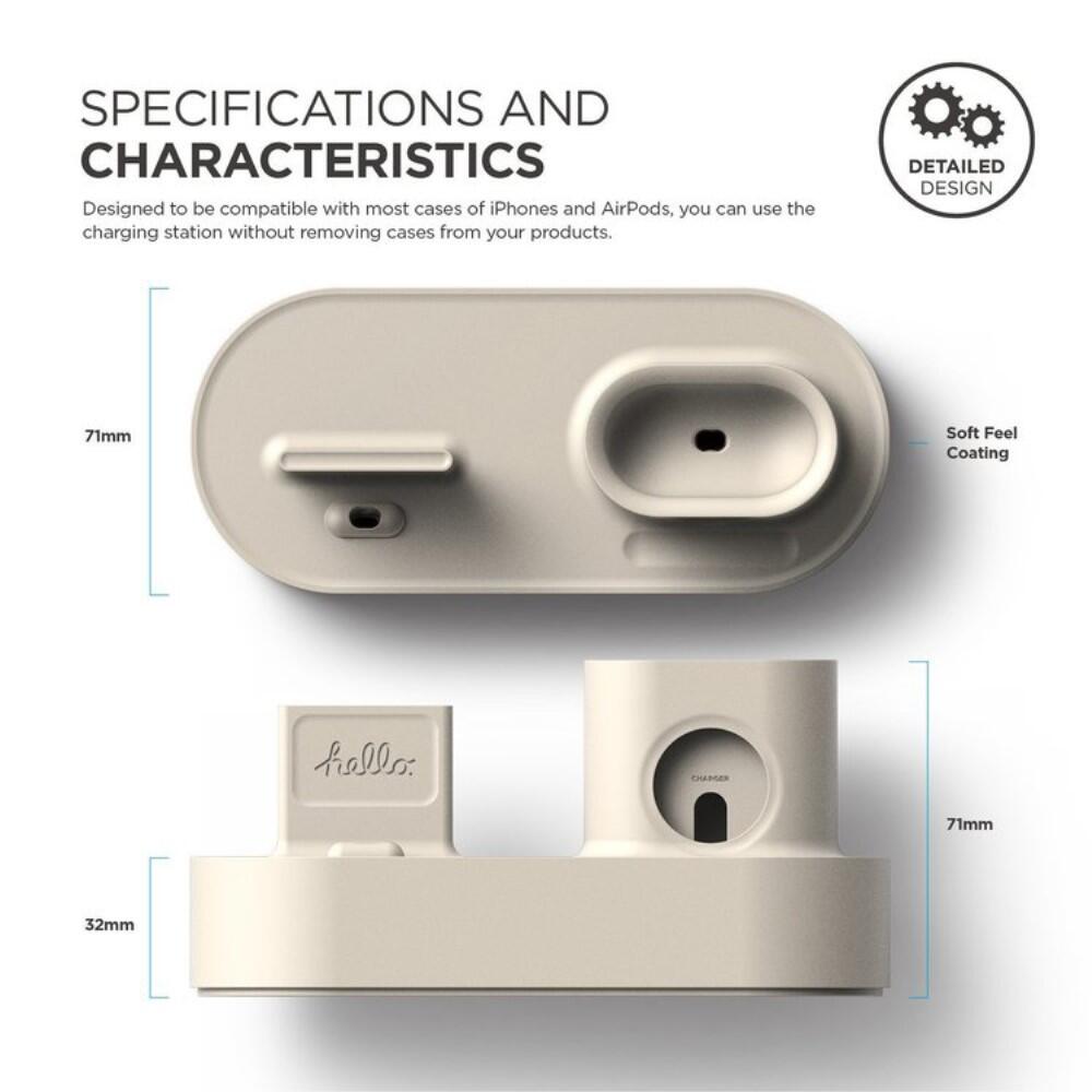 SiGN 3-in-1 Laddställ för iPhone, AirPods & Apple Watch - Beige - 4