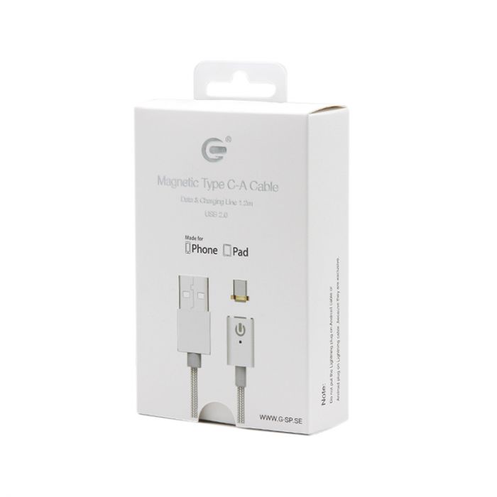 MFi Apple Certifierad Magnetic iPhone & iPad Lightning Till USB Kabel - Silver - 4