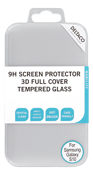 DELTACO Skärmskydd i 3D Härdat Glas för Samsung Galaxy S10 - Transparent