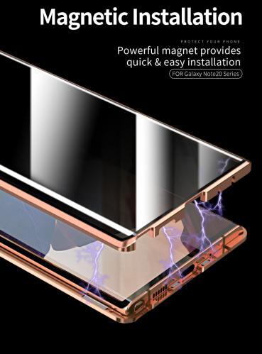 2-i-1 Skal + Skärmskydd för Samsung Galaxy Note 20 - Guld - 3