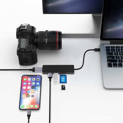 SiGN 5-i-1 USB-C-adapter HDMI 4K MicroSD - Svart - 3