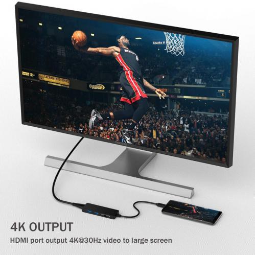 SiGN 5-i-1 USB-C-adapter HDMI 4K MicroSD - Svart - 2