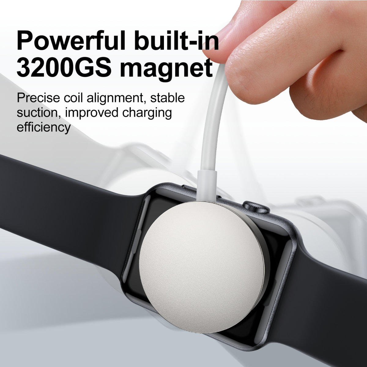 SiGN Magnetisk USB-C Laddare för Apple Watch, 2.5W, 1.2m - Vit - 4