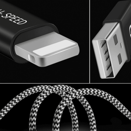 SiGN Skin Lightning-kabel 2.1A 3 m - Svart/Vit - 2