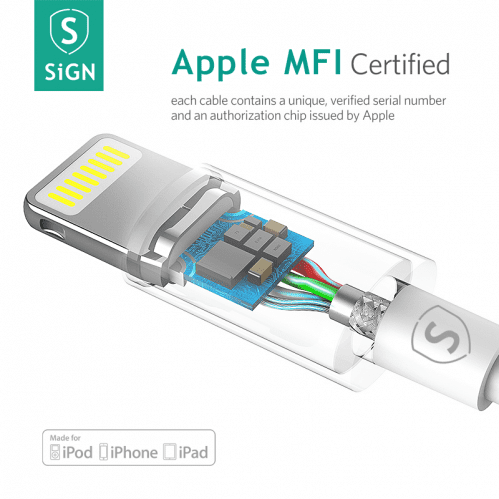 SiGN Lightning-kabel till iPhone / iPad, MFi-certifierad - 1 m - 2