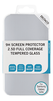 DELTACO Skärmskydd i 2.5D Härdat Glas för Samsung Galaxy A20e - Transparent