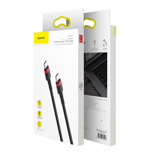 Baseus Cafule USB-C till USB-C, QC 3.0, USB-C PD, 3A 2 m - Grå/Svart - 6