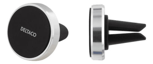 DELTACO bilhållare för ventilationsgaller, magnet, för smartphones, silver